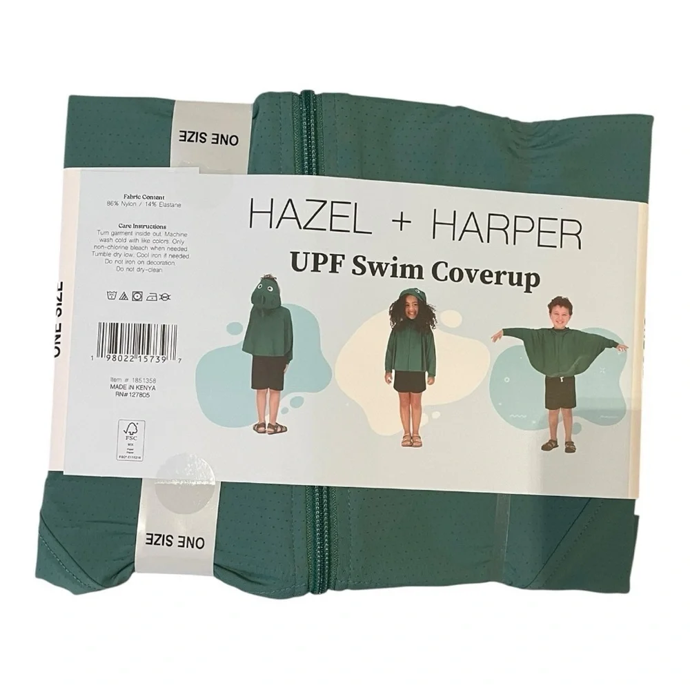 HAZEL + HARPER UPF Swim Coverup Green MOISTURE WICKING UPF PROTECTION 2T-4T